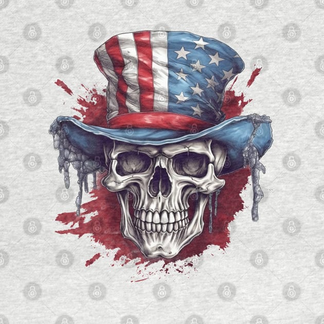 Independence Day Patriotic Skull by FlawlessSeams